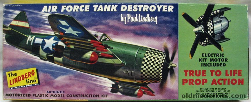 Lindberg 1/48 Air Force Tank Destroyer P-47 Thunderbolt Motorized, 303M plastic model kit